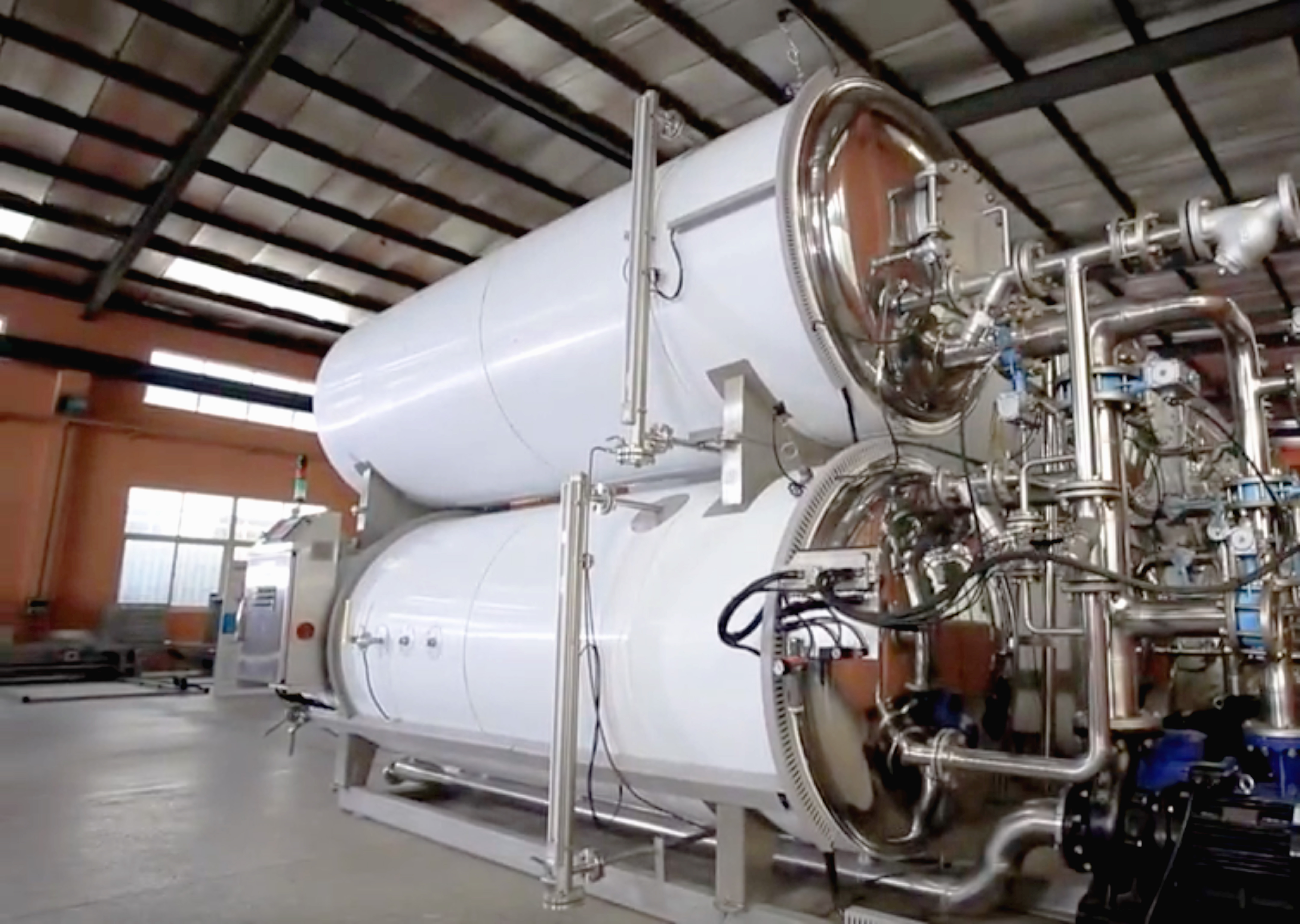 Water bath double tanks sterilization retort